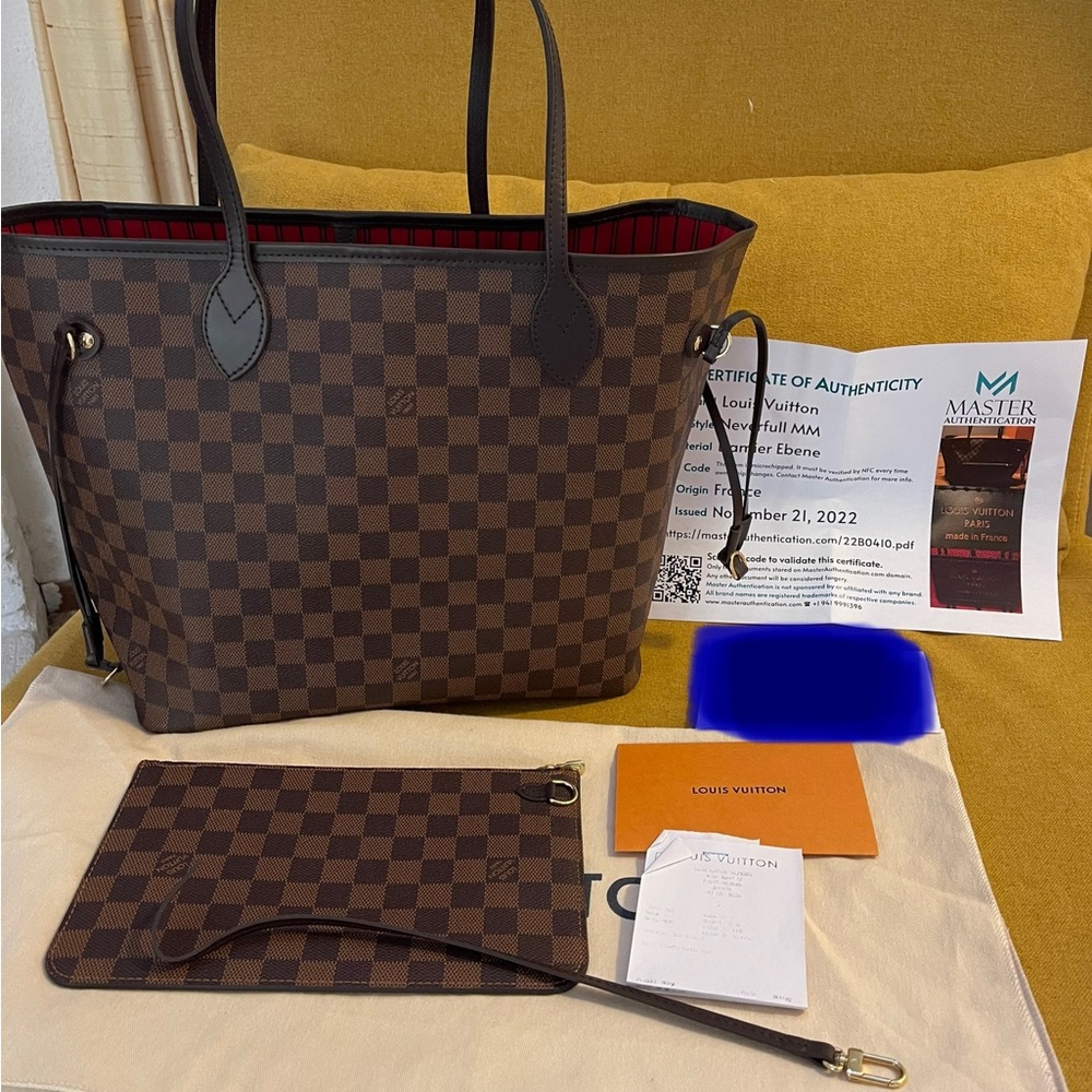 Authentic LV Neverfull MM Damier Ebene